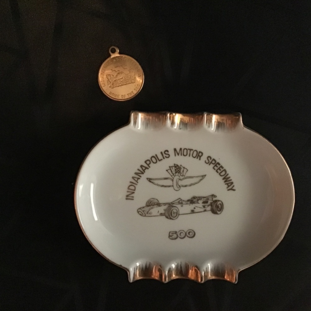 Vintage Indianapolis Motor 500 Speedway Ashtray 22K gold design Parksmith - Picture 2 of 10